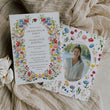 Load image into Gallery viewer, Floral pink wildflower graduation party invitation for 2024, featuring a colorful blend of pink, green, yellow, and purple flowers, perfect for celebrating a significant academic milestone in spring or summer
