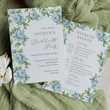 Load image into Gallery viewer, Green blue toile bachelorette party invitation with French blue Charleston blue floral and with greenery stems, ideal for an elegant southern party