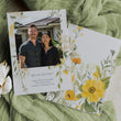 Load image into Gallery viewer, Moving announcement card with pastel wildflowers and sage greenery, yellow wildflower and modern rustic florals announcing a new home with whimsy and warmth.
