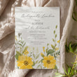 Load image into Gallery viewer, Yellow wildflower bridesmaids luncheon invitation featuring pastel greenery and floral watercolor designs, symbolizing elegant thank you.