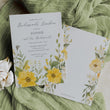 Load image into Gallery viewer, Yellow wildflower bridesmaids luncheon invitation featuring pastel greenery and floral watercolor designs, symbolizing elegant thank you.