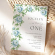 Load image into Gallery viewer, Elegant kids birthday party invitation featuring Charleston blue, floral and botanical designs with a touch of vintage French and southern charm for a memorable garden party.