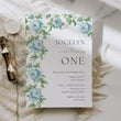 Load image into Gallery viewer, Elegant kids birthday party invitation featuring Charleston blue, floral and botanical designs with a touch of vintage French and southern charm for a memorable garden party.