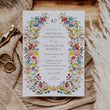 Load image into Gallery viewer, Elegant boho wildflower birthday invitation featuring a watercolor floral wreath, perfect for garden party celebrations.