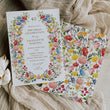 Load image into Gallery viewer, Elegant boho wildflower birthday invitation featuring a watercolor floral wreath, perfect for garden party celebrations.