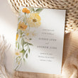 Load image into Gallery viewer, Yellow wildflower save the date wedding invitation with pastel sage greenery, watercolor floral and pastel yellow and sage design.
