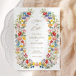 Load image into Gallery viewer, Elegant Save the Date card featuring a mix of greenery, wildflowers, and watercolor designs, perfect for announcing a spring or summer wedding.