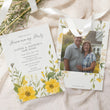 Load image into Gallery viewer, Yellow wildflower housewarming party invitation with pastel and sage green botanical design, perfect for a whimsical garden party