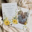 Load image into Gallery viewer, Yellow wildflower housewarming party invitation with pastel and sage green botanical design, perfect for a whimsical garden party