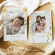 Load image into Gallery viewer, Simple Yellow Floral Birth Announcement Card
