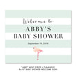 Load image into Gallery viewer, "Abby" Mint Striped + Flamingo Baby Shower Invitation