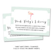 Load image into Gallery viewer, "Abby" Mint Striped + Flamingo Baby Shower Invitation