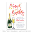 Load image into Gallery viewer, Bright floral design with champagne glass on Floral Bloom Brunch and Bubbly Bridal Shower Invitation, elegant and classy.