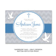 Load image into Gallery viewer, "Anderson" Blue + Gray Chevron Baptism Invitation