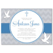 Load image into Gallery viewer, "Anderson" Blue + Gray Chevron Baptism Invitation