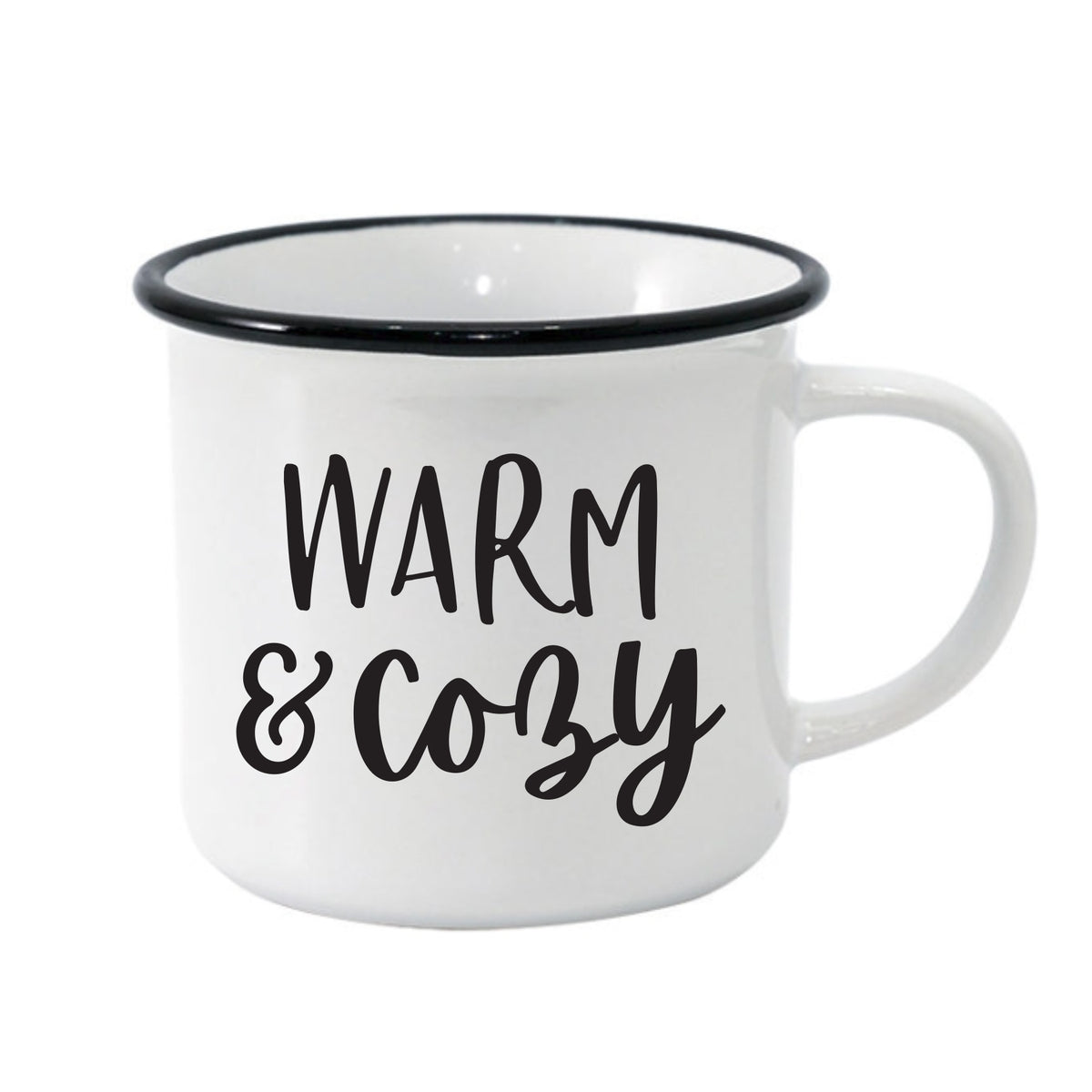 Camp Mug - White Enamel - Warm + Cozy Coffee Cup - 11oz