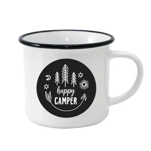 Happy Camper Black Rim Camper Mug