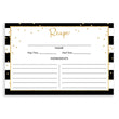 Load image into Gallery viewer, Black Stripe + Gold Glitter Recipe Cards | Blake