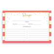 Load image into Gallery viewer, Coral Stripe + Gold Glitter Recipe Cards | Blake