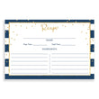 Load image into Gallery viewer, Navy Stripe + Gold Glitter Recipe Cards | Blake