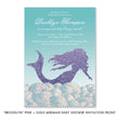 Load image into Gallery viewer, "Brooklyn" Teal + Purple Mermaid Baby Shower Invitation