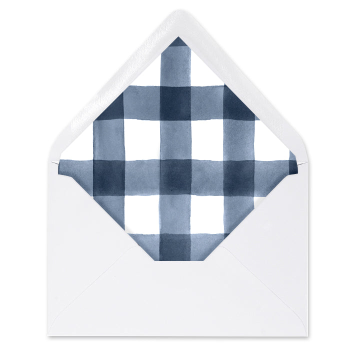 Navy Gingham Envelope Liners Coll. 3