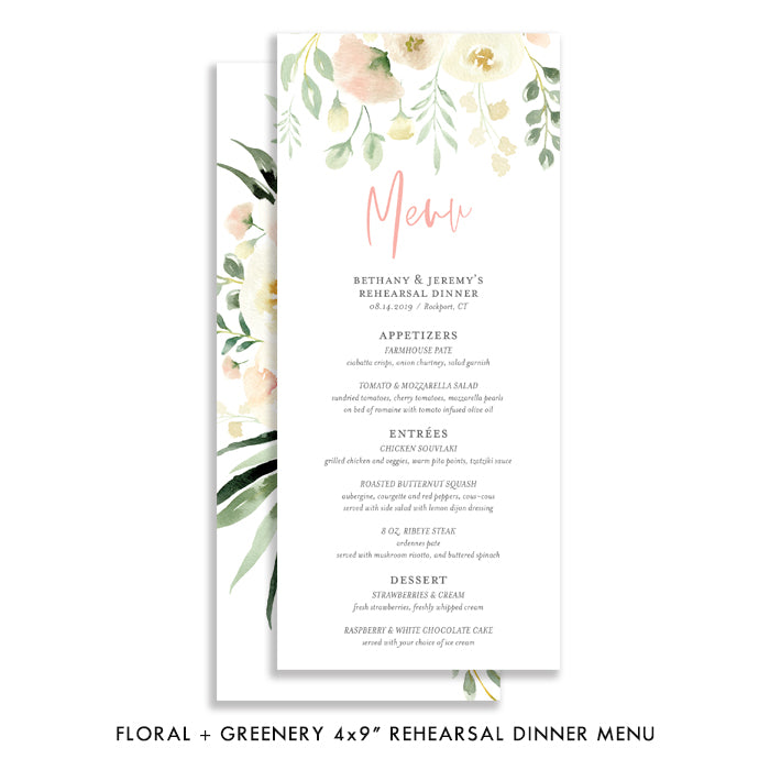 Floral + Greenery Rehearsal Dinner Invitation Coll. 2