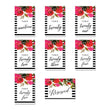 Load image into Gallery viewer, Red Roses & Black Stripes Table Numbers | Coll. 1B
