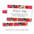 Load image into Gallery viewer, Red Roses & Black Stripes Baby Shower Invitation Coll. 1B