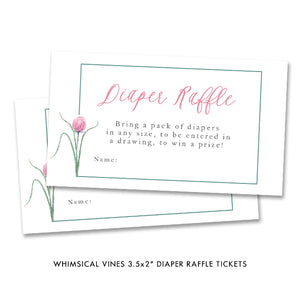 Spring Floral Diaper Raffle Tickets