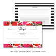 Load image into Gallery viewer, Elegant Rose Bridal Shower Invitations with Red Roses and Black Stripes Design by Digibuddha