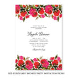 Load image into Gallery viewer, Red Roses & Black Stripes Baby Shower Invitation Coll. 1B
