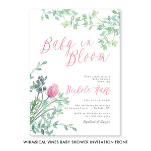 Whimsical Vines Baby Shower Invitation Coll. 16