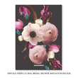 Load image into Gallery viewer, Elegant purple floral vintage bridal shower invitations featuring deep purple and pink floral patterns in a black boho style.