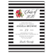 Load image into Gallery viewer, Red Roses & Black Stripes Graduation Party Invitation Coll. 1B