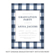 Load image into Gallery viewer, Navy Gingham Graduation Party Invitation Coll. 3