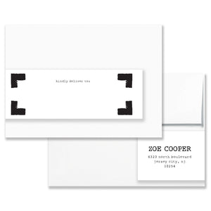 Edgy Black & White Envelope Wrap Address Labels Coll. 7