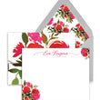 Load image into Gallery viewer, Red Roses Personalized Stationery with envelope liners and gray envelopes