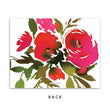 Load image into Gallery viewer, Red Roses personalized stationery in red and pink watercolor floral patterned back side