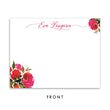 Load image into Gallery viewer, Red Roses Personalized Stationery in red and pink watercolor floral front
