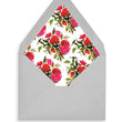 Load image into Gallery viewer, luxe gray envelope with red roses floral envelope liner