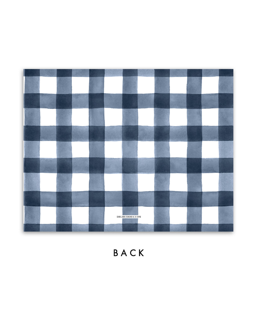 Navy Gingham Personalized Stationery Coll. 3