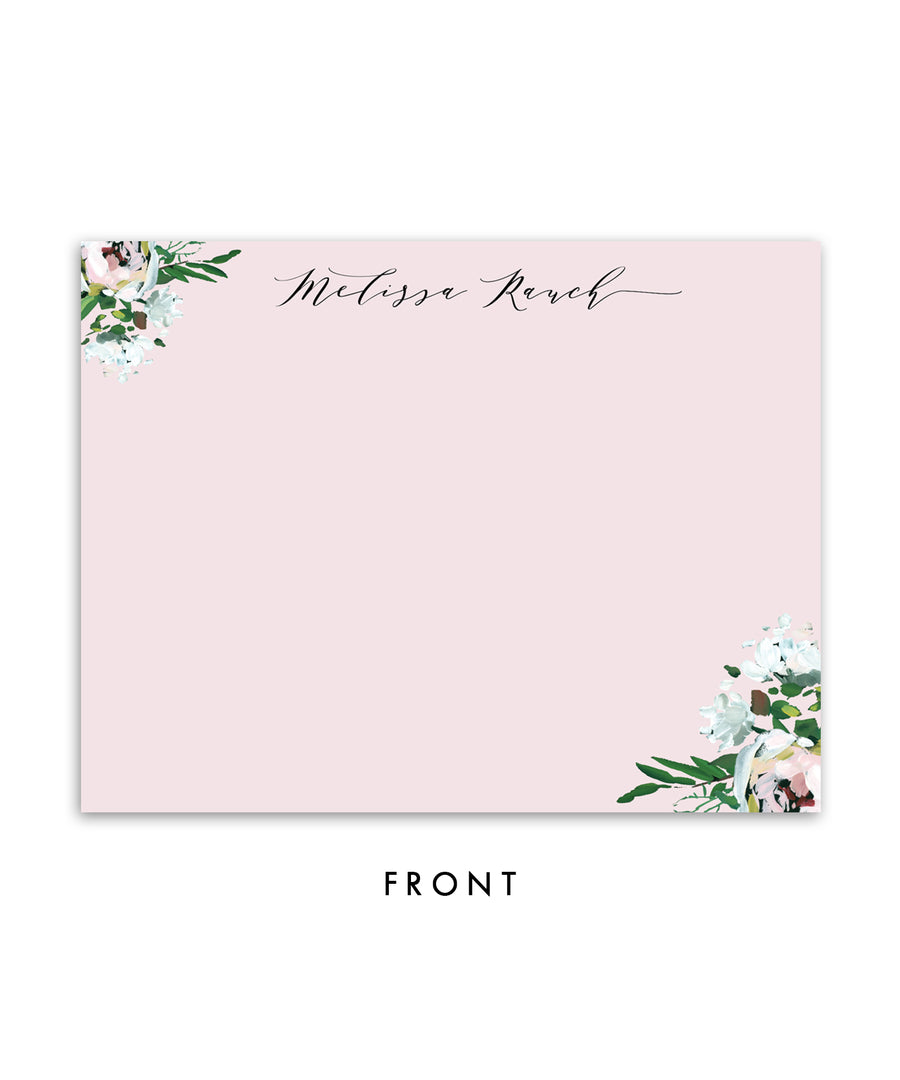 Moody Painted Floral Personalized Stationery Coll. 8B