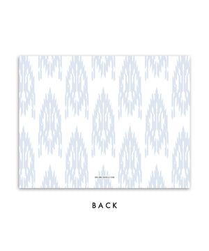 Blue Gray Ikat Personalized Stationery Coll. 10