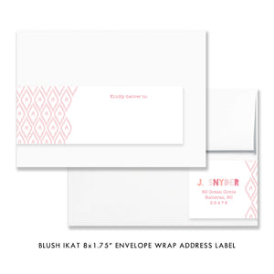 Blush Ikat Envelope Wrap Address Labels Coll. 12