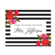 Load image into Gallery viewer, Red Roses & Black Stripes Bridal Thank You Card Coll. 1B