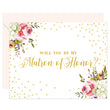 Load image into Gallery viewer, Watercolor Florals + Glitter Dots Will You Be My Bridesmaid? Card