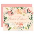 Load image into Gallery viewer, Peach Florals Will You Be My Bridesmaid? Card