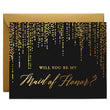 Load image into Gallery viewer, Will You Be My Bridesmaid? Gold Foil Black Proposal Card