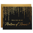 Load image into Gallery viewer, Will You Be My Bridesmaid? Gold Foil Black Proposal Card